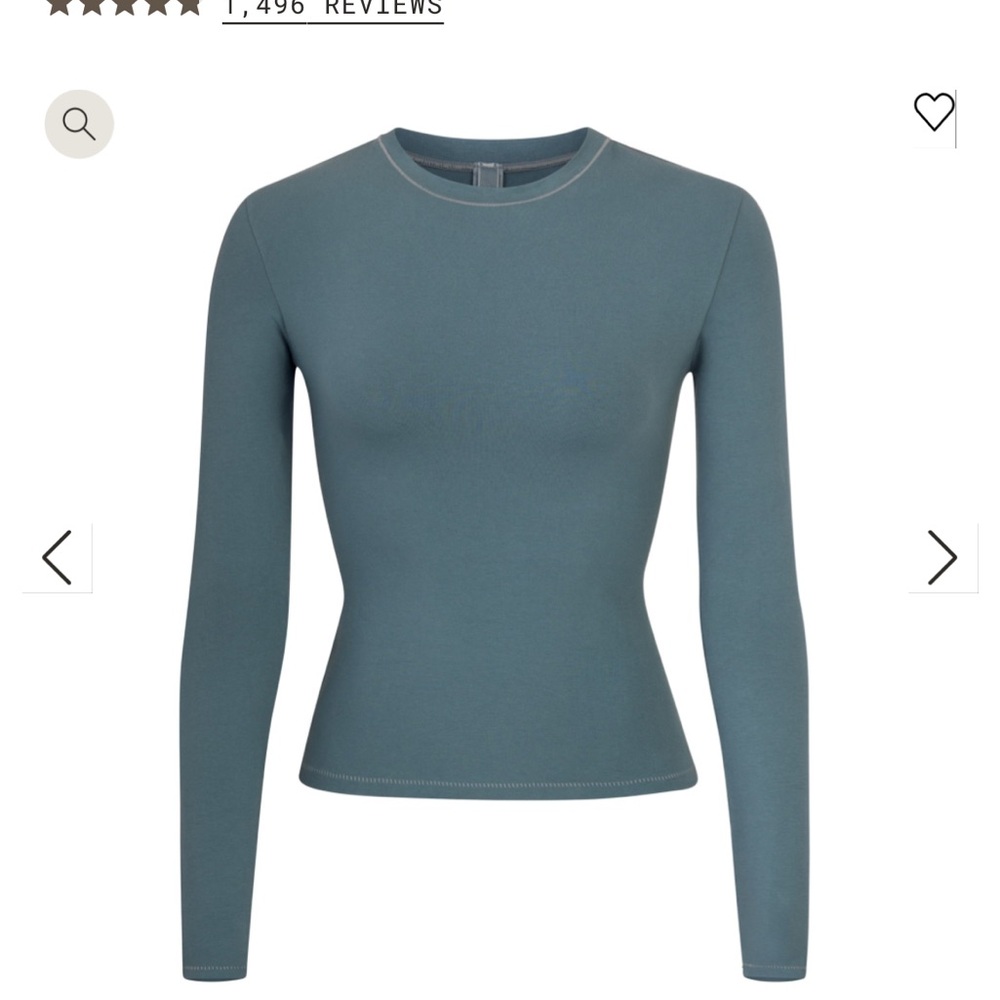 SKIMS cotton jersey long sleeve tee- kyanite